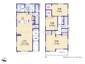 上尾市小泉、新築一戸建ての間取り画像です