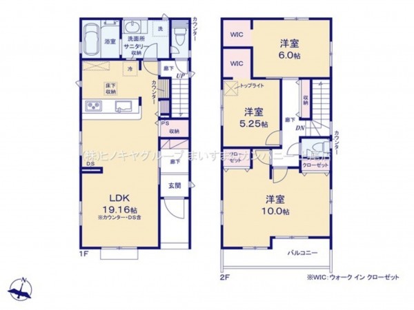 上尾市小泉、新築一戸建ての間取り画像です