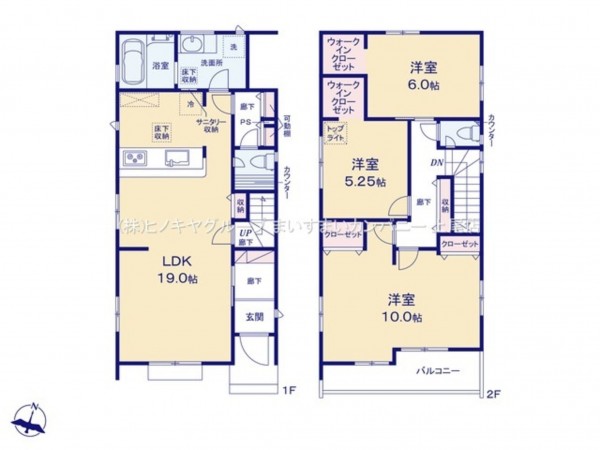 上尾市小泉、新築一戸建ての間取り画像です
