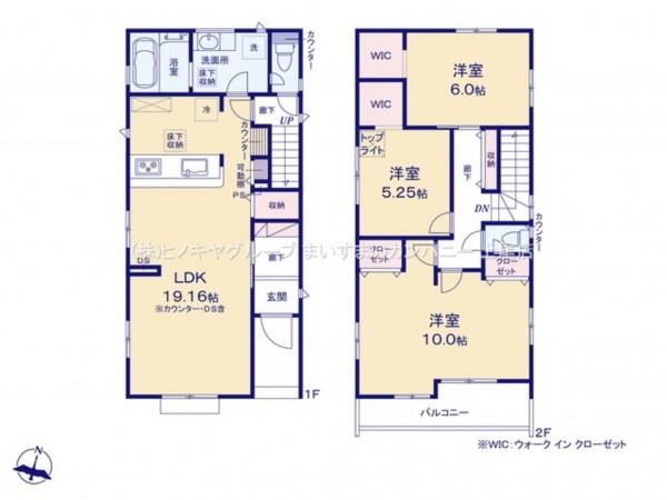上尾市小泉、新築一戸建ての間取り画像です