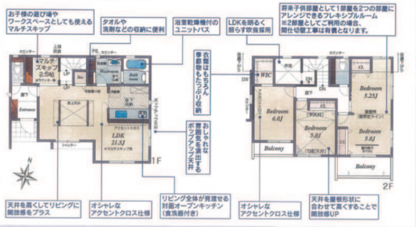 上尾市小泉、新築一戸建ての間取り画像です