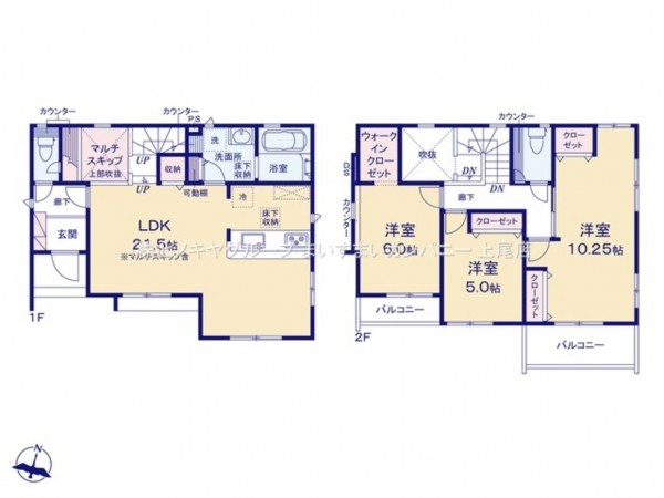 上尾市小泉、新築一戸建ての間取り画像です