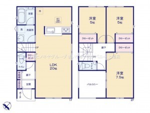 上尾市大字上尾下、新築一戸建ての間取り画像です