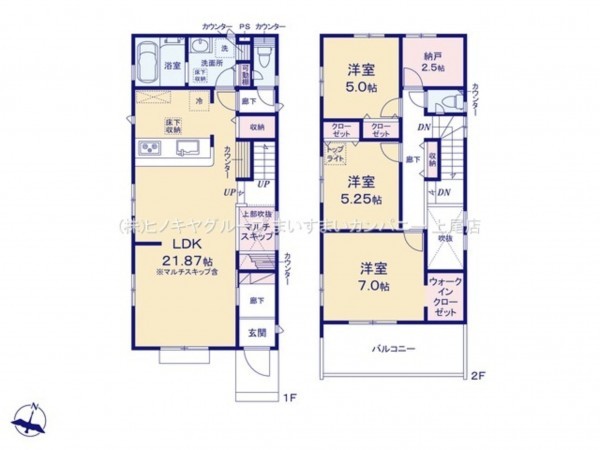 上尾市小泉、新築一戸建ての間取り画像です