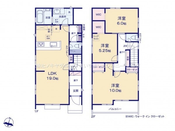 上尾市小泉、新築一戸建ての間取り画像です