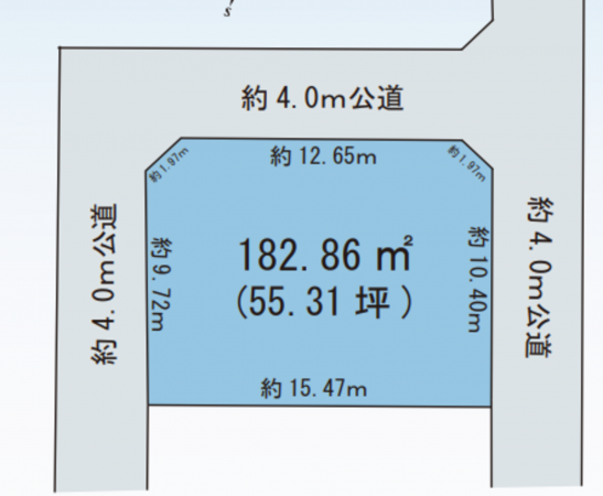 上尾市川、土地の間取り画像です