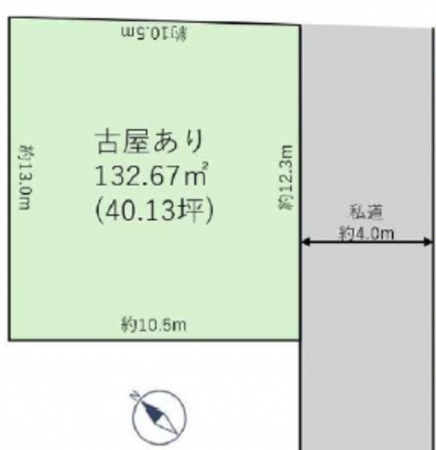 上尾市上平中央、土地の間取り画像です