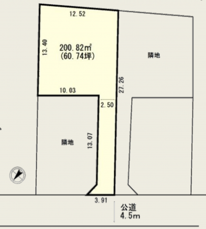 上尾市井戸木、土地の間取り画像です