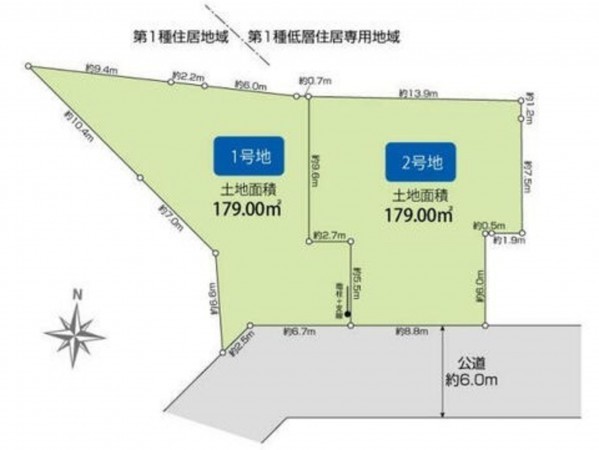 桶川市上日出谷南、土地の間取り画像です
