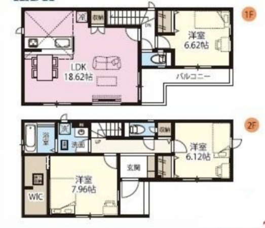 上尾市上町、新築一戸建ての間取り画像です