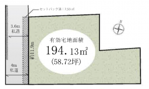 上尾市愛宕、土地の間取り画像です