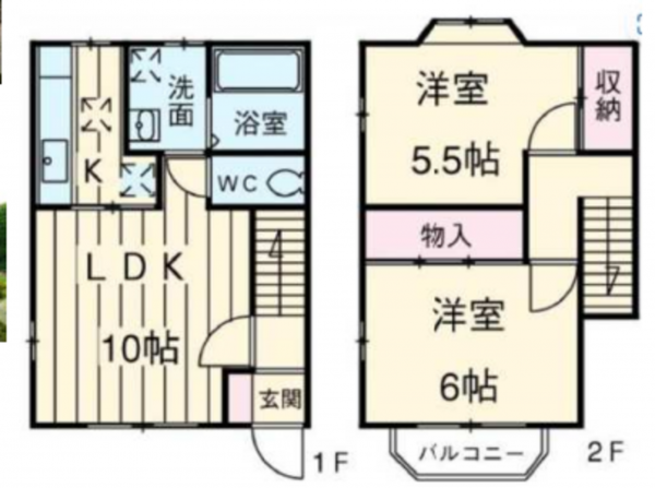 上尾市日の出、収益物件/アパートの間取り画像です
