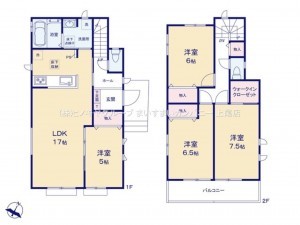 桶川市坂田東、新築一戸建ての間取り画像です