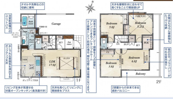 上尾市小泉、新築一戸建ての間取り画像です