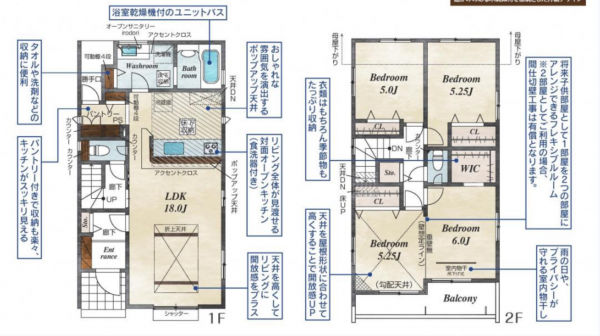上尾市小泉、新築一戸建ての間取り画像です