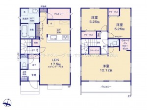 上尾市小泉、新築一戸建ての間取り画像です
