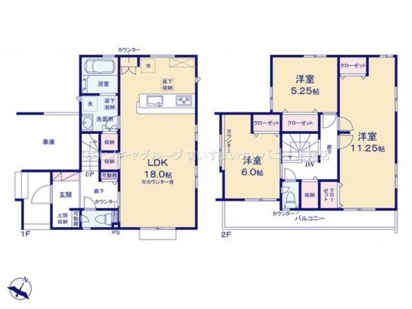 上尾市大字久保、新築一戸建ての間取り画像です
