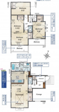 上尾市大字久保、新築一戸建ての間取り画像です
