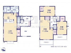 上尾市大字久保、新築一戸建ての間取り画像です