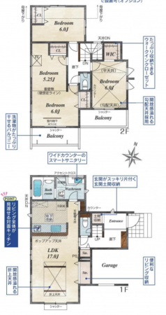 上尾市大字久保、新築一戸建ての間取り画像です