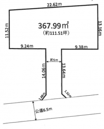 上尾市大字領家、土地の間取り画像です