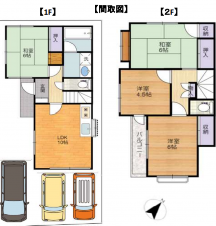 上尾市井戸木、中古一戸建ての間取り画像です