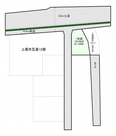 上尾市大字瓦葺、土地の間取り画像です