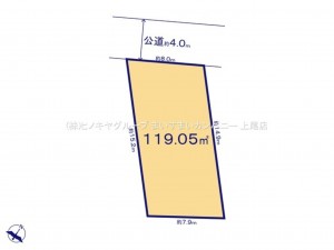 桶川市神明、土地の間取り画像です