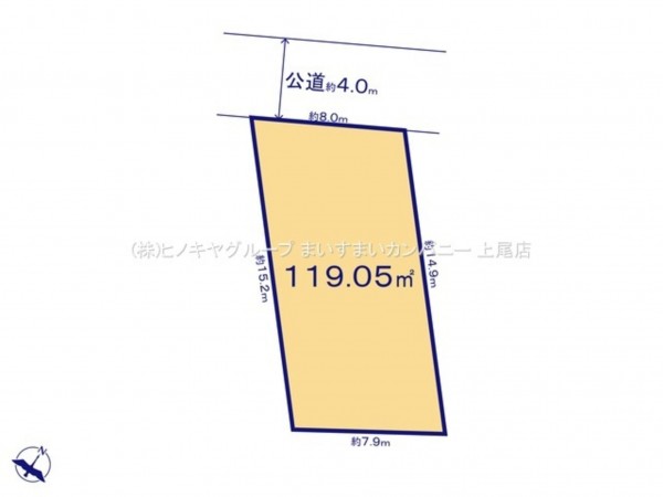 桶川市神明、土地の間取り画像です