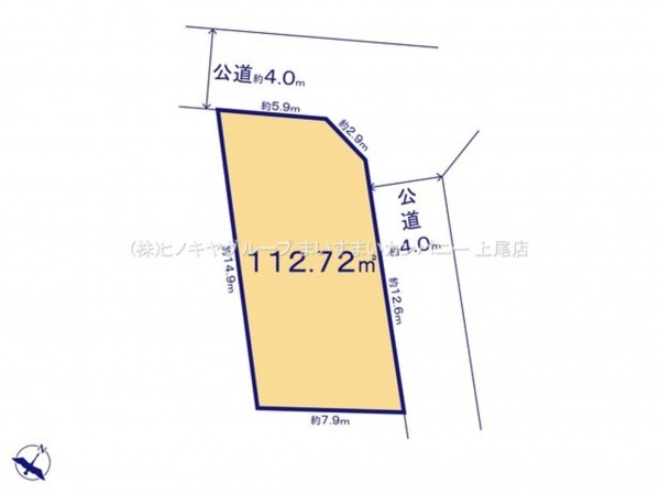 桶川市神明、土地の間取り画像です