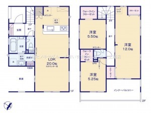 桶川市末広、新築一戸建ての間取り画像です