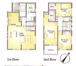 桶川市上日出谷南、中古一戸建ての間取り画像です