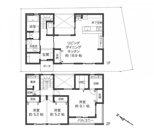 上尾市西宮下、中古一戸建ての間取り画像です