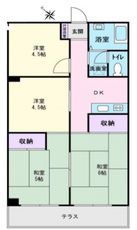 上尾市愛宕、マンションの間取り画像です