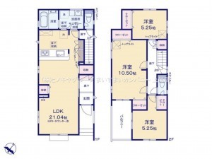 上尾市二ツ宮、新築一戸建ての間取り画像です