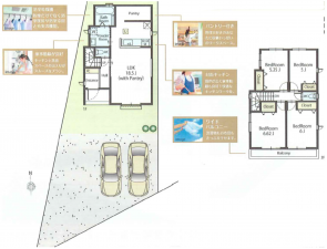 上尾市本町、新築一戸建ての間取り画像です