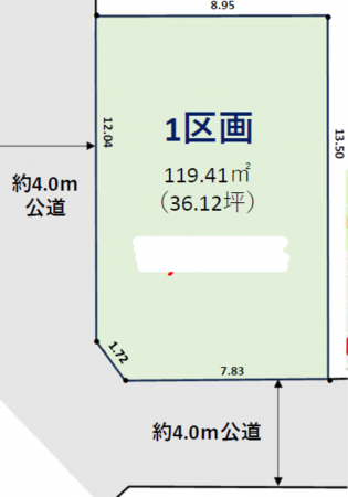 上尾市小泉、土地の間取り画像です