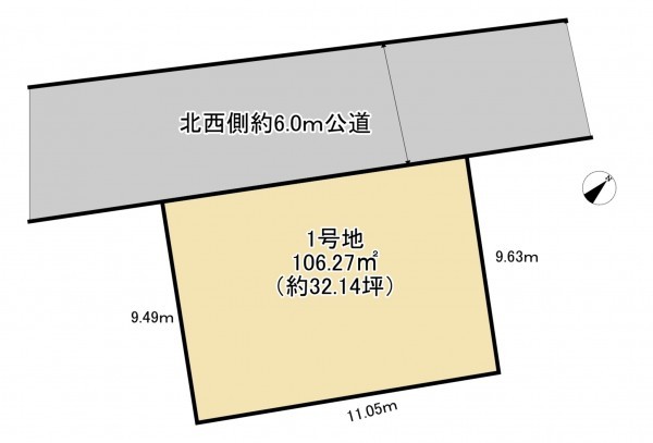 桶川市西、土地の間取り画像です