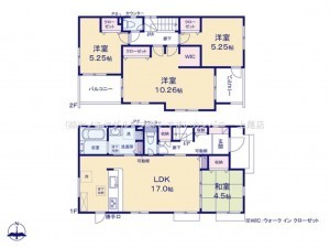 桶川市上日出谷南、新築一戸建ての間取り画像です