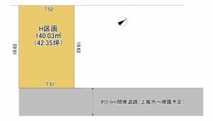 上尾市大字上、土地の間取り画像です
