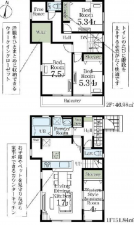 上尾市向山、新築一戸建ての間取り画像です