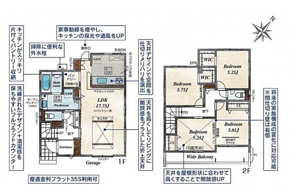 上尾市緑丘、新築一戸建ての間取り画像です