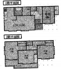 上尾市壱丁目北、中古一戸建ての間取り画像です