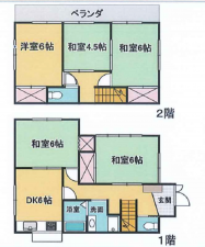 上尾市大字大谷本郷、中古一戸建ての間取り画像です