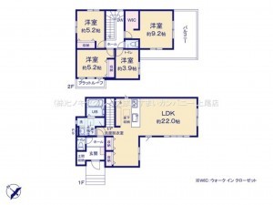 桶川市北、新築一戸建ての間取り画像です