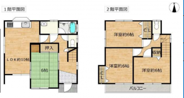 上尾市大字瓦葺、中古一戸建ての間取り画像です