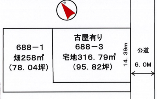 桶川市大字倉田、土地の間取り画像です