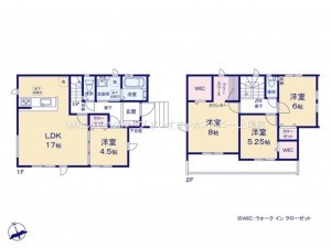 上尾市藤波、新築一戸建ての間取り画像です