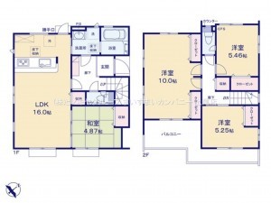 上尾市原市北、新築一戸建ての間取り画像です