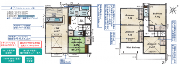 上尾市原市北、新築一戸建ての間取り画像です